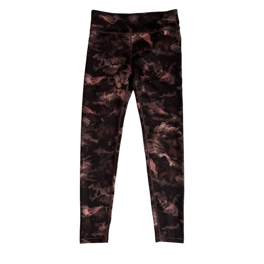 Athleta Girls Printed Chit Chat Tight Size XXL/16 Brown Leggings High Rise - Picture 2 of 5